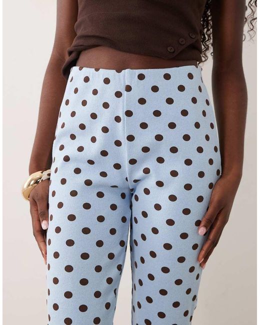 Miss Selfridge Blue Rib Capri Trouser Co-ord