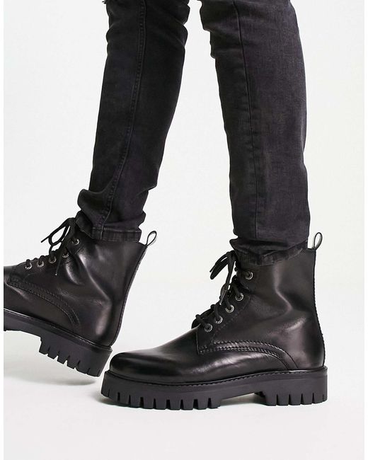 ASRA – luiz – schnürstiefel aus em leder in Black für Herren