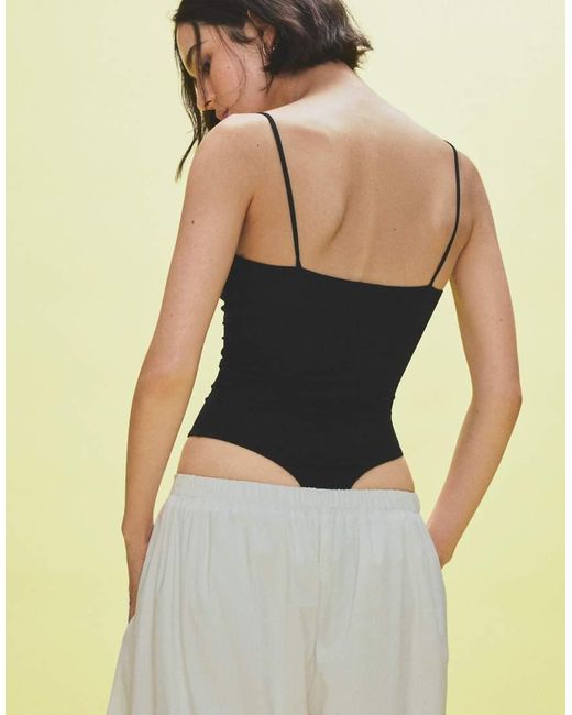 Bershka Black Draped Strap Body