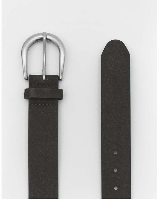 Pull&Bear Black Faux Suede Belt