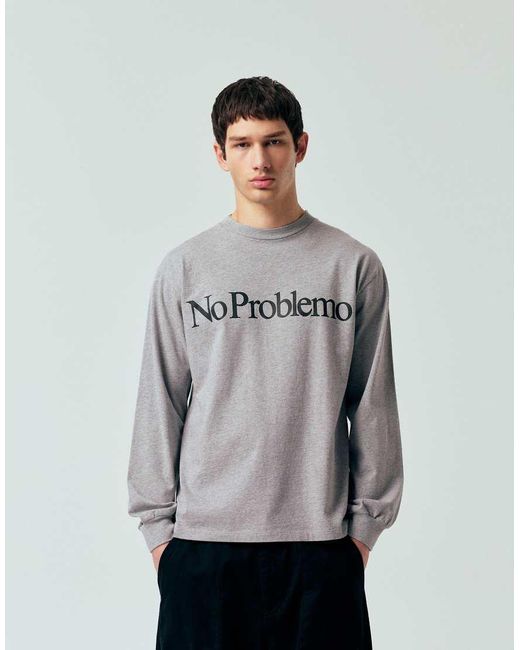 No Problemo Gray 100% Cotton Large Logo Sweatshirt for men