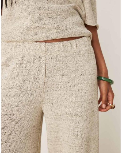 ASOS Natural Wide Leg Knit Trouser Co-ord