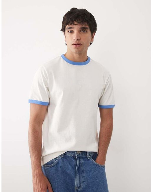 ASOS Blue Regular Fit T-shirt With Contrast Ringer for men