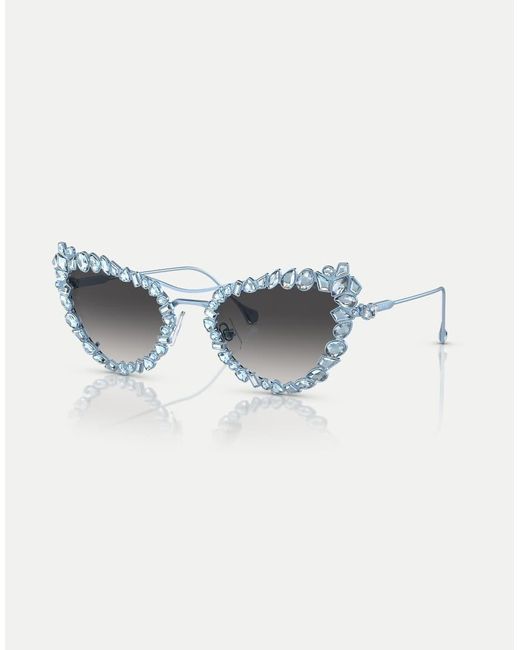 Swarovski Blue Sk7011 Irregular Sunglasses With Lens