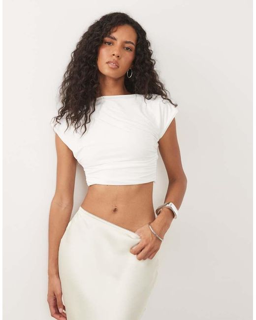 Missy Empire Brown Twist Back Detail Crop Top