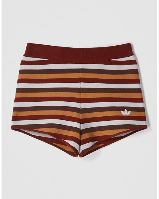 Adidas Natural Originals x asos – gestreifte shorts aus strickstoff