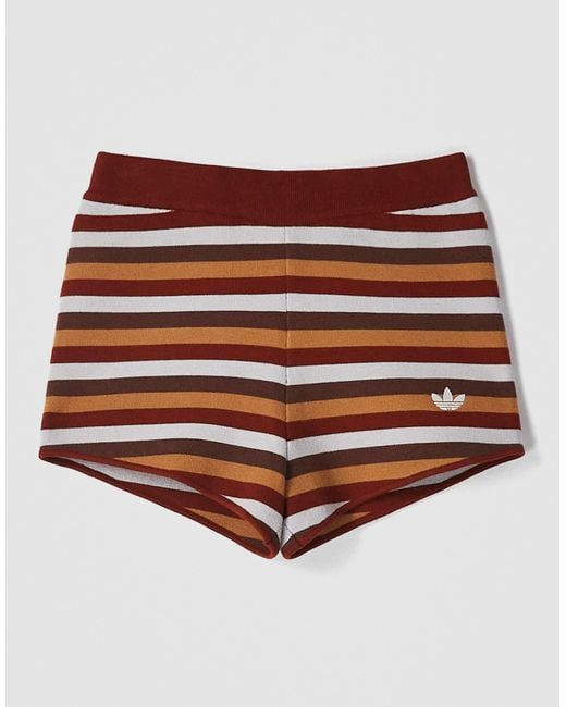 Originals x asos - short d'ensemble en maille rayée - bordeaux Adidas en coloris Natural