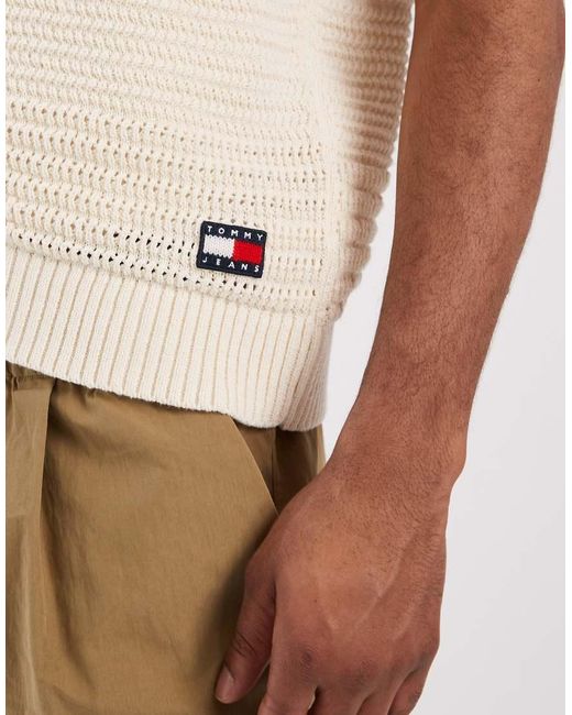 Tommy Hilfiger Natural Crochet Short Sleeve Cardigan for men