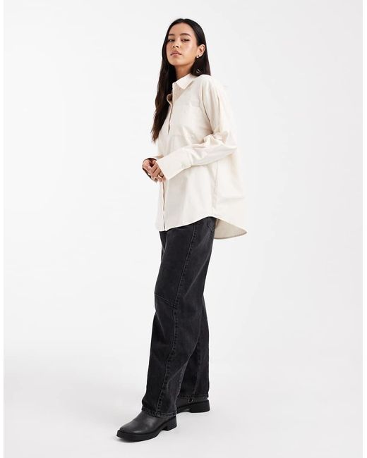 Camisa Extragrande Con Puños Anchos De -Blanco ASOS de color Natural