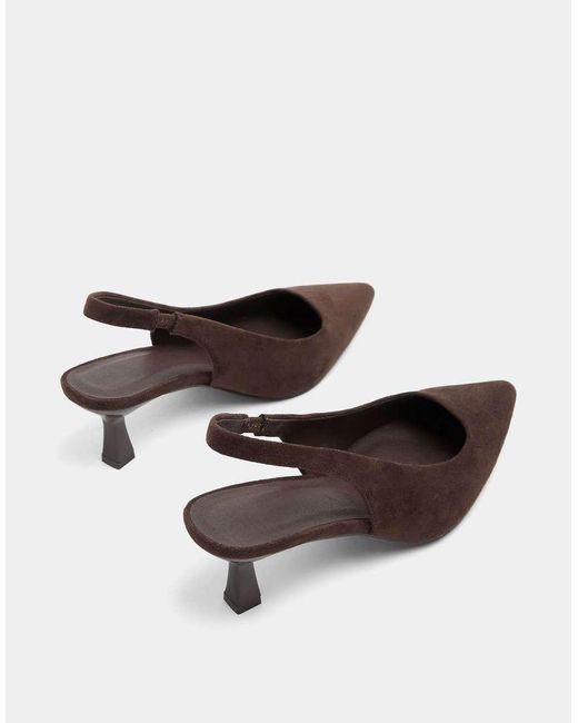 Yours Clothing Blue Wide Fit Faux Suede Sling Back Heels