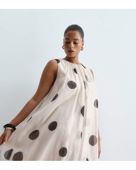 ARRANGE Natural Curve Gathered Drape Maxi Dress