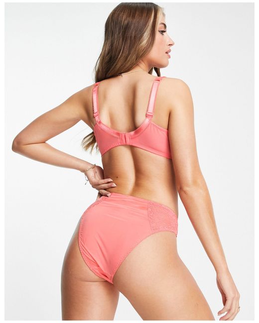Pour Moi Rebel Lace High Leg Briefs in Pink Lyst