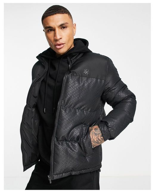 Chaqueta acolchada negra con estampado SIKSILK de hombre de color Negro |  Lyst