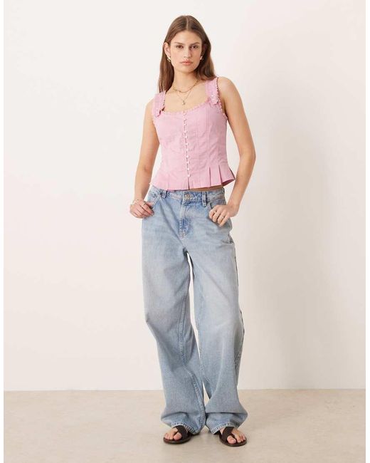Free People Red Bridgette Corset Top