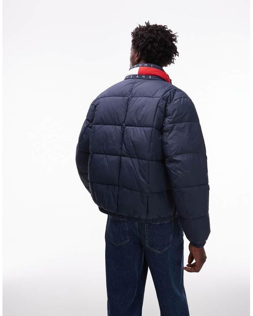 Tommy Hilfiger Blue Flag Collar Puffer Jacket for men