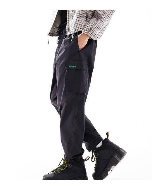 Barbour Black X Asos Bury Cargo Pants for men