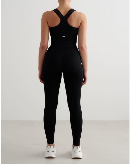 Aim'n Black Ribbed Seamless High Support Bralette
