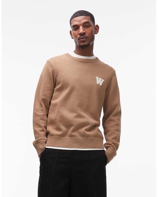 DOUBLE A by WOOD WOOD Natural Tay Lambswool Jumper for men