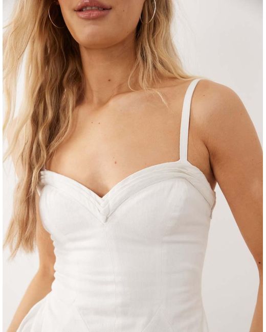 Free People White Drop Waist Midi Dress