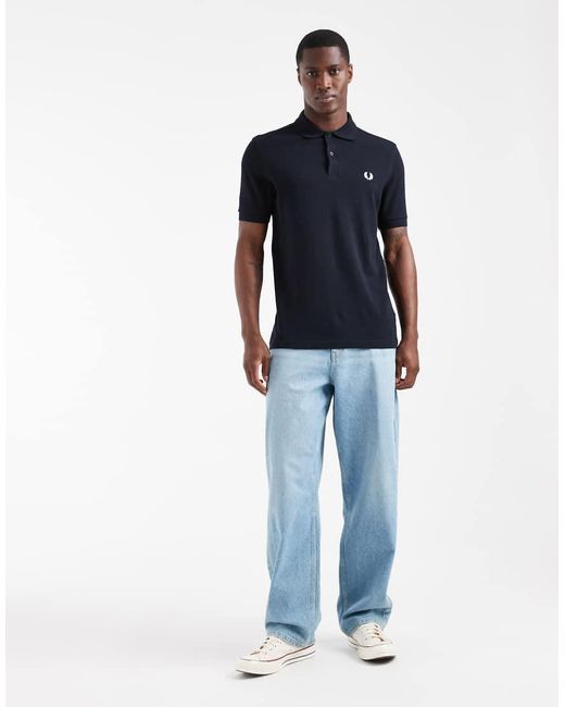 Fred Perry Blue Plain Polo Shirt for men