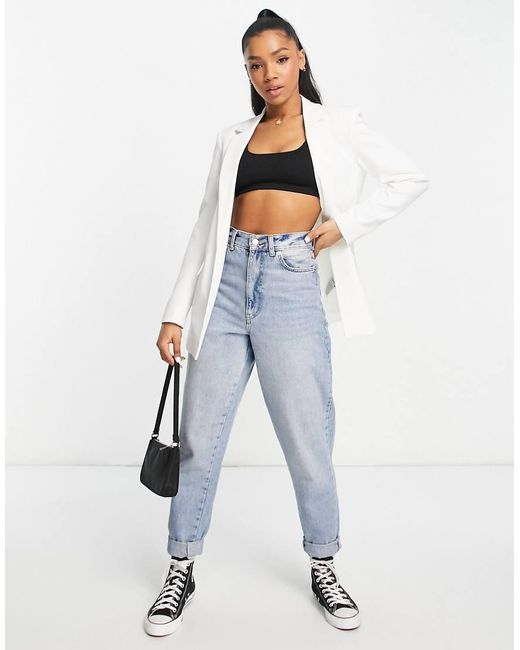 Pieces White Tailored Oversized Blazer