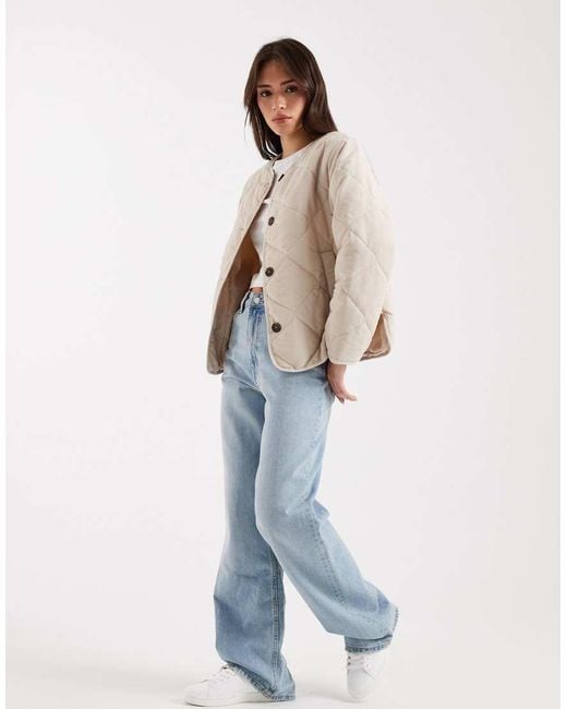 New Look Blue Soft Touch Quilted Jacket