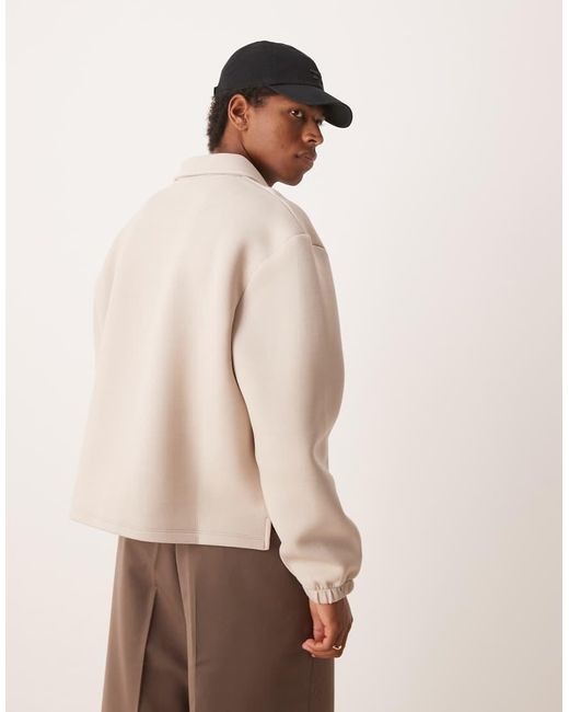 Sudadera Beis De Corte Cuadrado Extragrande Con Cremallera Corta De Tejido Grueso Efecto Neopreno De -Neutro ASOS de hombre de color Natural