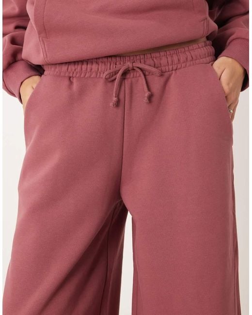 ASOS Red Premium 500Gsm Seamed Wide Leg Jogger