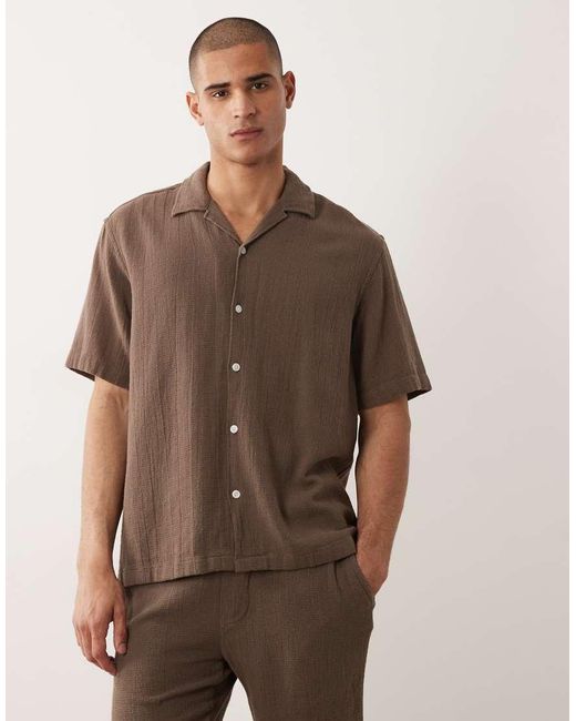 Camicia Testurizzata Marrone di SELECTED in Brown da Uomo