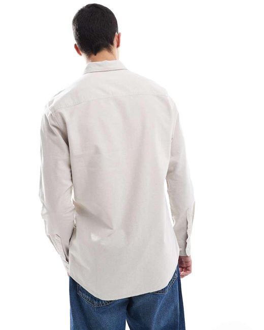 Threadbare Oxford Overhemd Met Lange Mouwen in het Gray voor heren