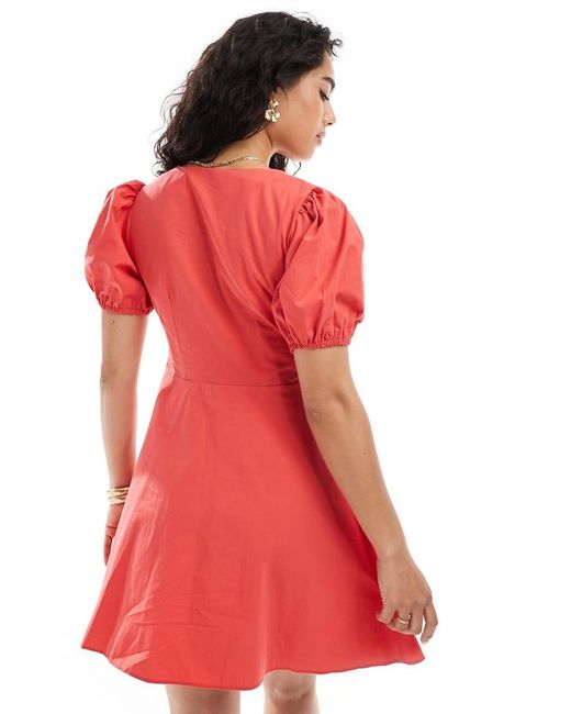 New Look Red Double Bow Mini Dress