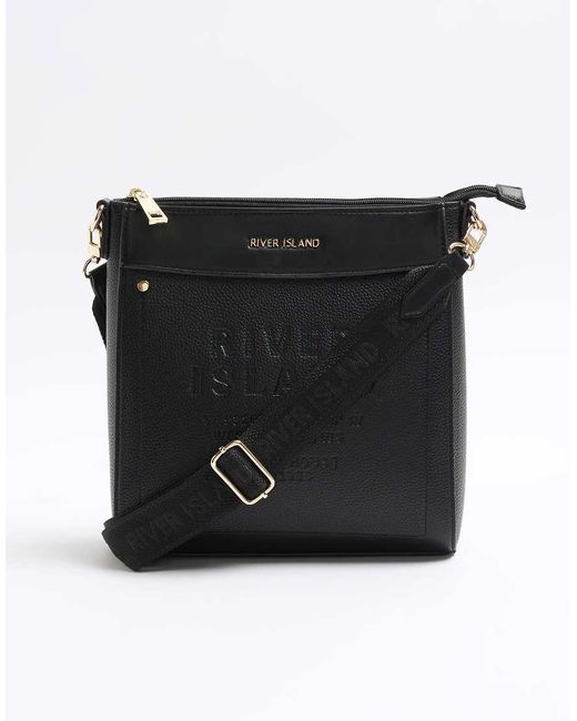 River Island Black Ri Embossed Cross Body Bag