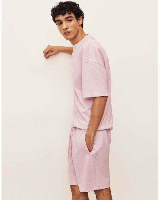 Pull&Bear Pink Bermuda jogger With Logo for men