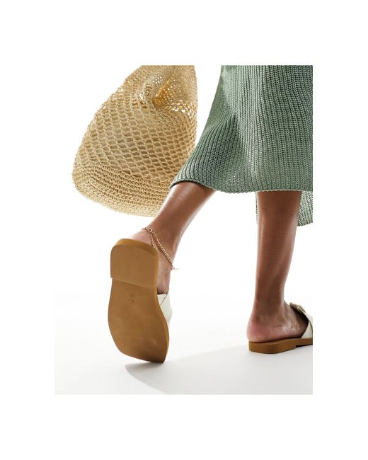 Public Desire White – lyra – flache slipper-sandalen