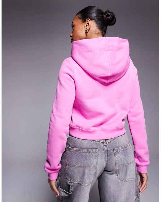 Nike Purple Script Logo Shrunken Hoodie