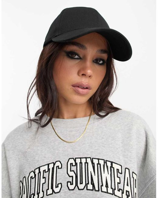 ASOS Black Plain Baseball Cap With Improved Fit