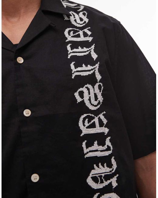 Camisa Con Detalle De Texto De AllSaints de hombre de color Black