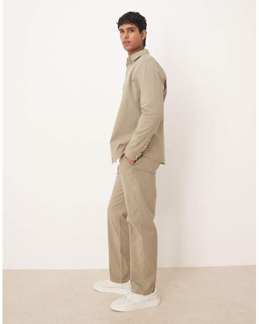ASOS Natural Co-ord Straight Chinos for men