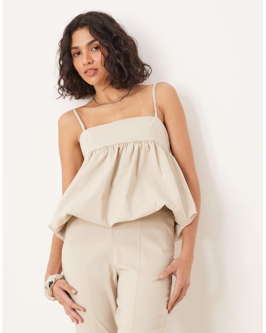 ASOS Natural – strukturierter schößchen-jumpsuit