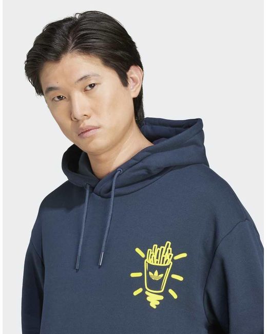 Sudadera Azul Tinta Con Capucha Q12 Street Burger De Adidas Originals de hombre de color Blue