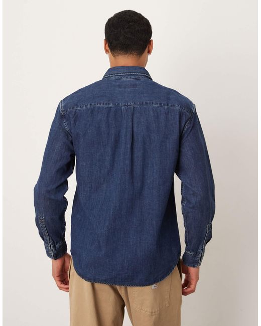Chemise en jean à manches longues - foncé délavé Abercrombie & Fitch pour homme en coloris Blue