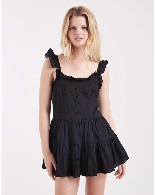 Cotton On Black Boho Mini Dress