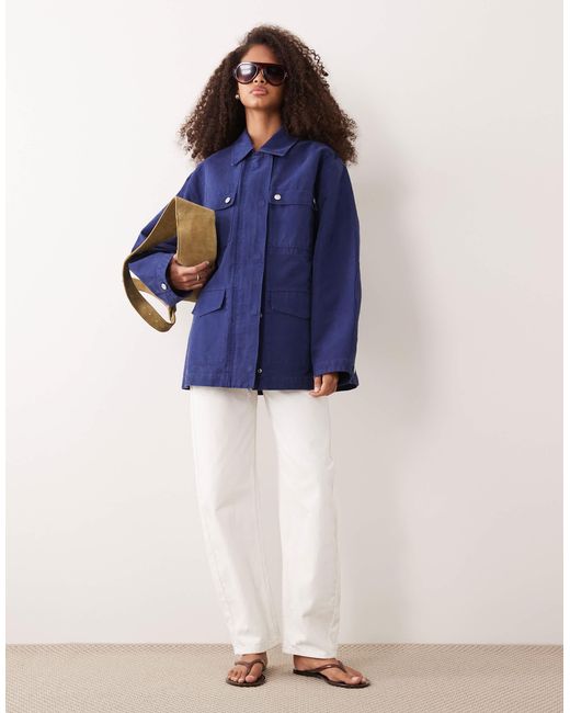 ARKET Blue Utility Barn Jacket