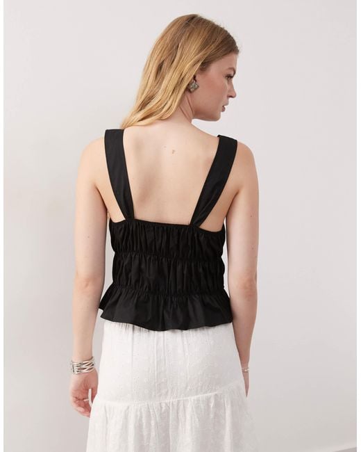 Reclaimed (vintage) Natural Gathered Tie Front Top