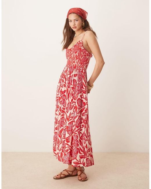Free People Pink Sweet Nothings Printed Midi Dress
