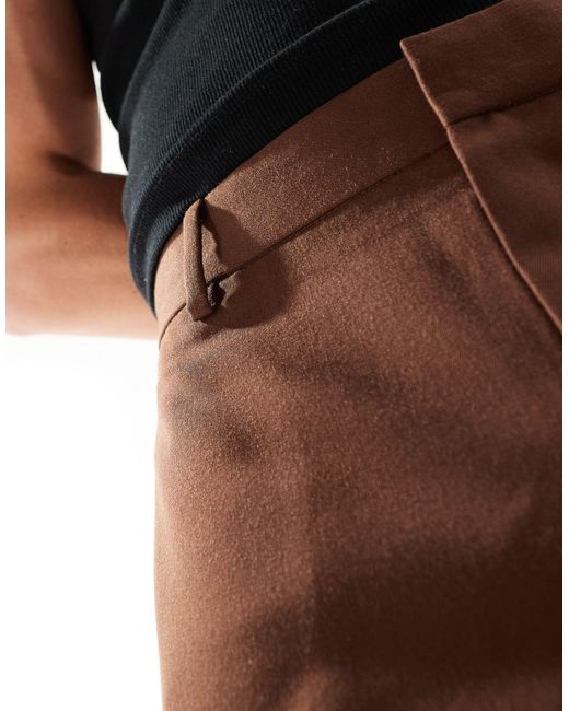 ASOS Brown Smart Flared Trousers for men