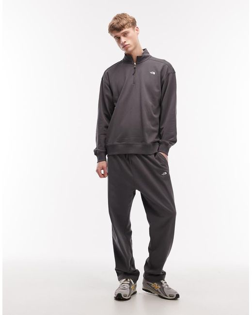 The North Face Gray Essential Logo Light Oversized 1/4 Zip for men