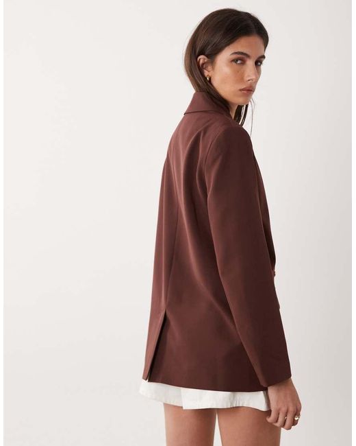 Miss Selfridge Brown Double Breasted Blazer