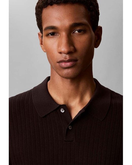 Calvin Klein Gray Soft Pointelle Knit Polo Shirt for men
