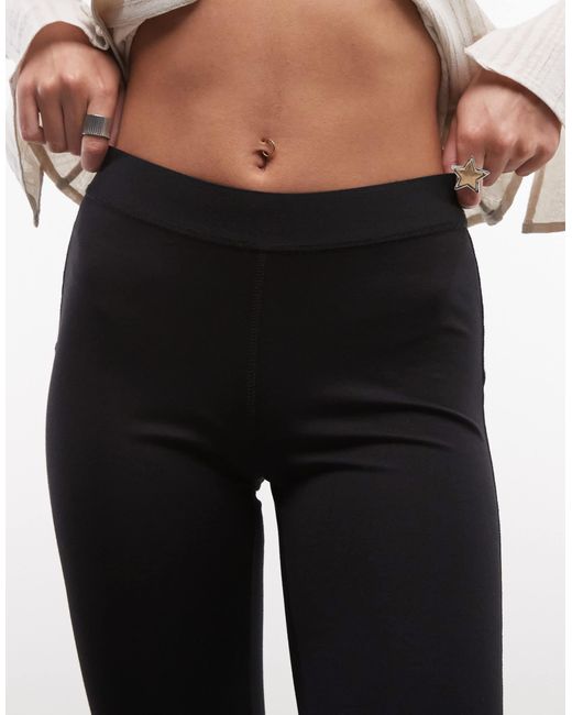 Monki Black Pull On Tailored Pants With Cotton Waistband Detail